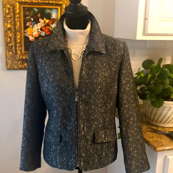 Alfred Dunner Metallic Reptile Jacket - Picture 1 of 7